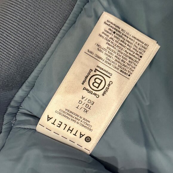 ATHLETA WOMENS XL SATEEN BOMBER JACKET NEW BABY BLUE - Picture 7 of 10